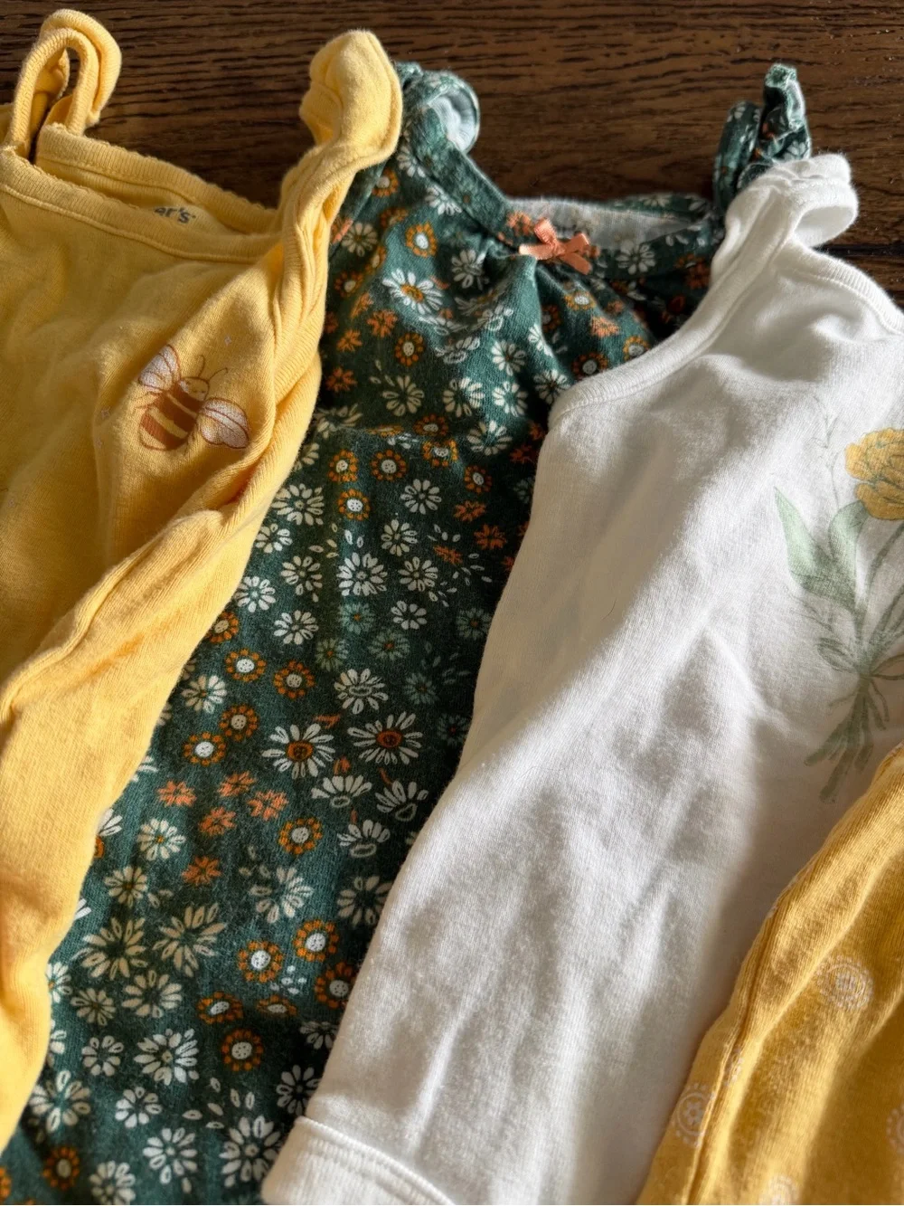 Carter's Girls' Bodysuit Set – Yellow, Green, White, Olive